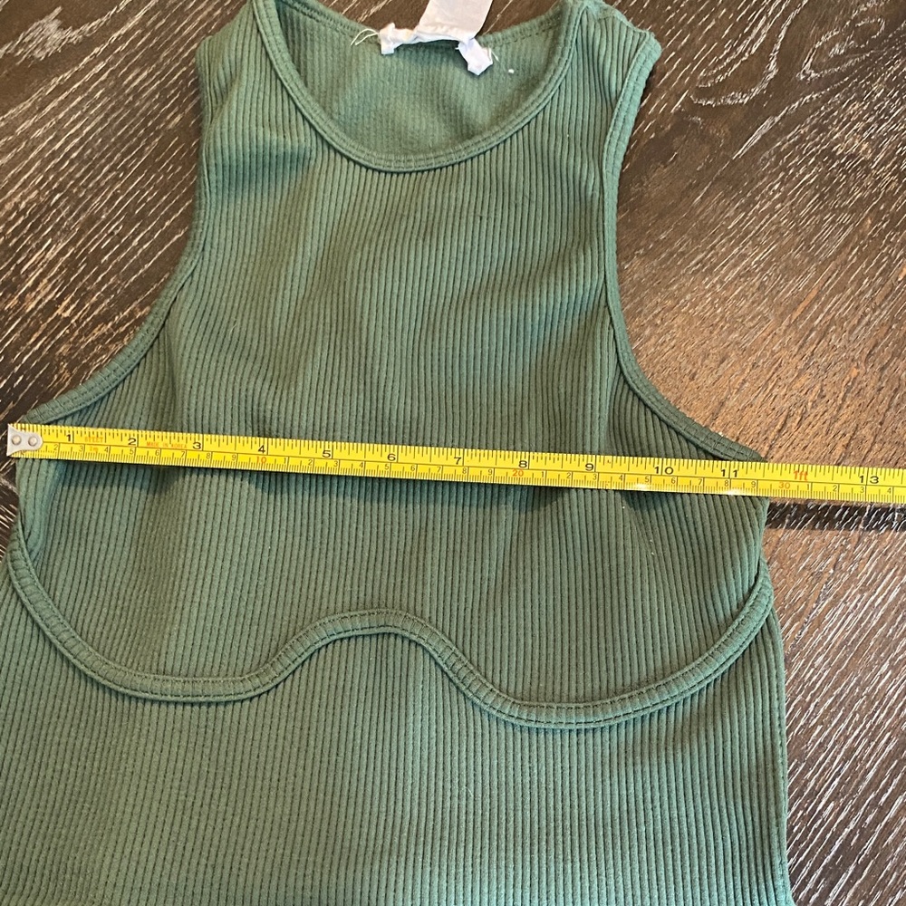 Double Zero Green Ribbed Crop Top - Picture 6 of 11